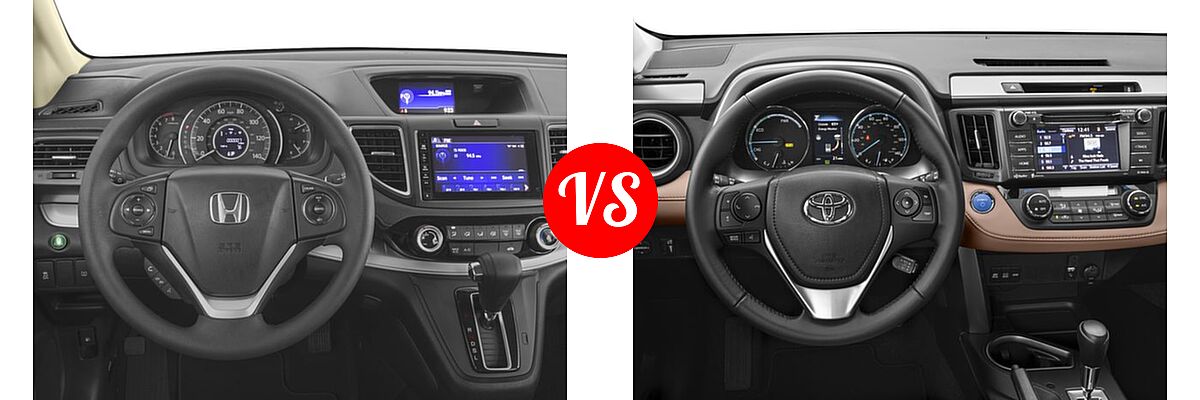 2016 Honda CR-V SUV EX vs. 2016 Toyota RAV4 Hybrid SUV Limited / XLE - Dashboard Comparison