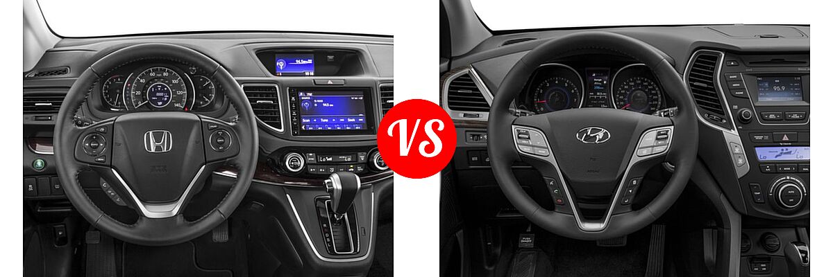 2016 Honda CR-V SUV EX-L vs. 2016 Hyundai Santa Fe Sport SUV FWD 4dr 2.0T - Dashboard Comparison