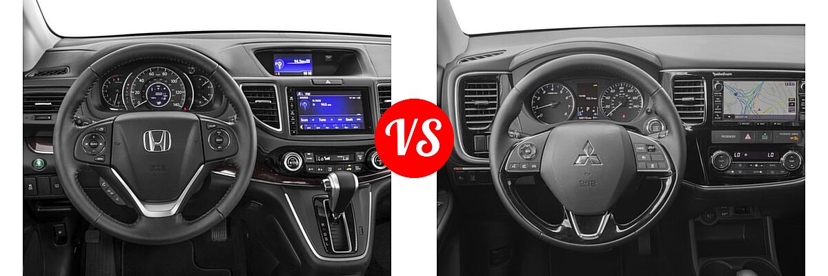2016 Honda CR-V SUV EX-L vs. 2016 Mitsubishi Outlander SUV SEL - Dashboard Comparison