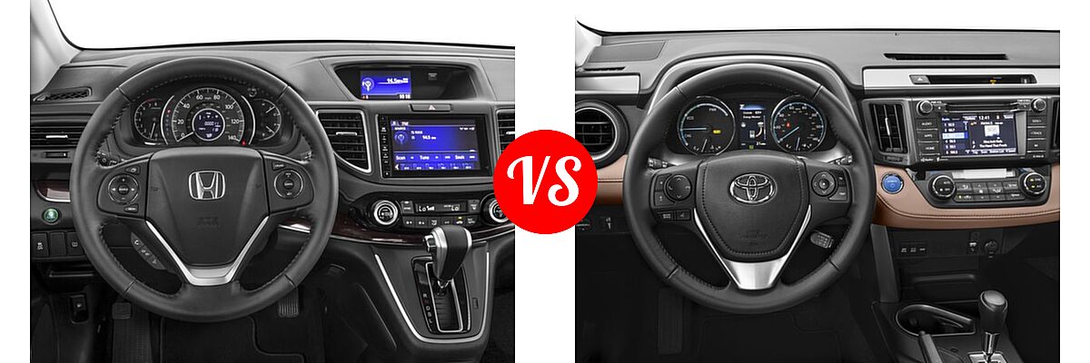 2016 Honda CR-V SUV EX-L vs. 2016 Toyota RAV4 Hybrid SUV Limited / XLE - Dashboard Comparison
