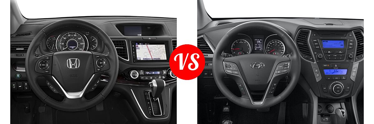 2016 Honda CR-V SUV Touring vs. 2016 Hyundai Santa Fe Sport SUV AWD 4dr 2.4 - Dashboard Comparison