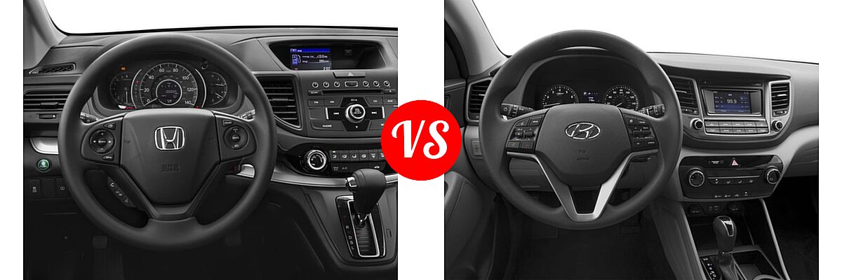 2016 Honda CR-V SUV LX vs. 2016 Hyundai Tucson SUV Eco / SE / Sport - Dashboard Comparison
