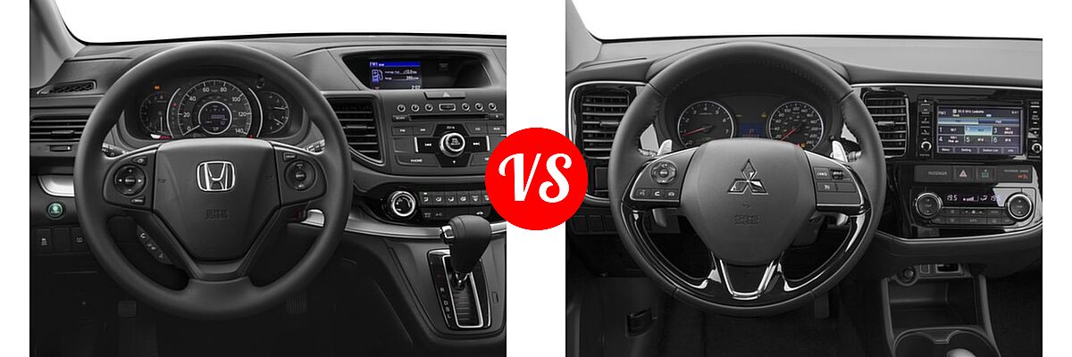 2016 Honda CR-V SUV LX vs. 2016 Mitsubishi Outlander SUV ES / SE - Dashboard Comparison