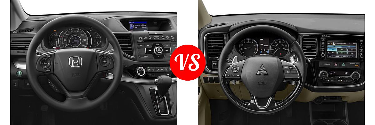 2016 Honda CR-V SUV LX vs. 2016 Mitsubishi Outlander SUV GT - Dashboard Comparison