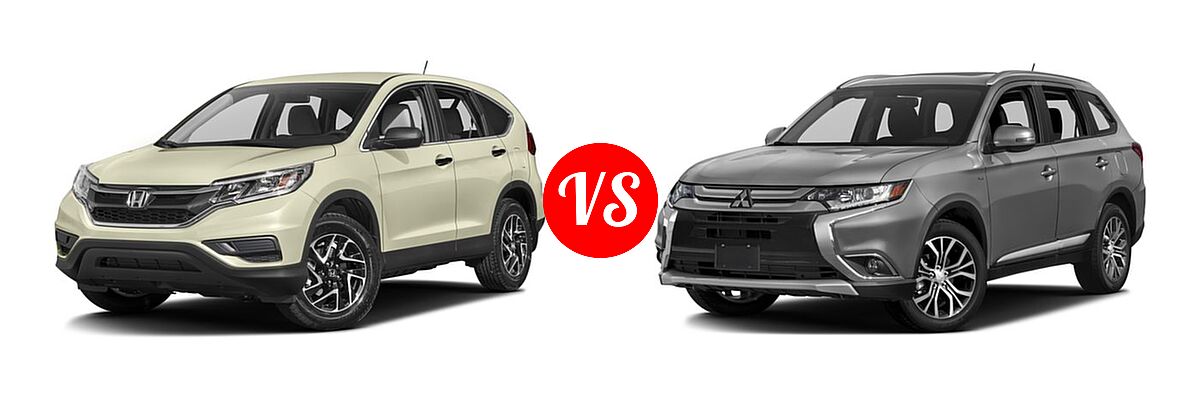 2016 Honda CR-V SUV SE vs. 2016 Mitsubishi Outlander SUV ES / SE - Front Left Comparison