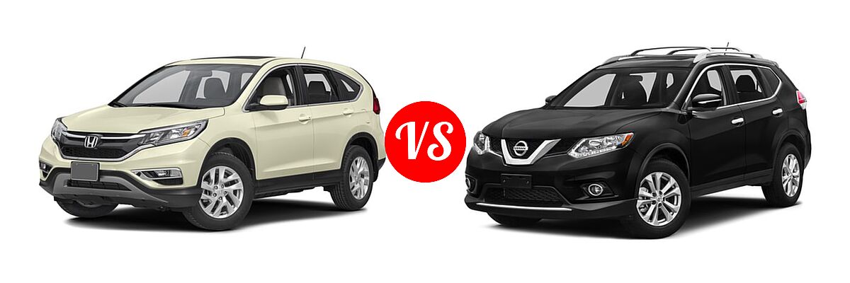 2016 Honda CR-V SUV EX vs. 2016 Nissan Rogue SUV S / SV - Front Left Comparison