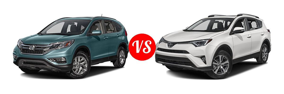 2016 Honda CR-V SUV EX-L vs. 2016 Toyota RAV4 SUV XLE - Front Left Comparison