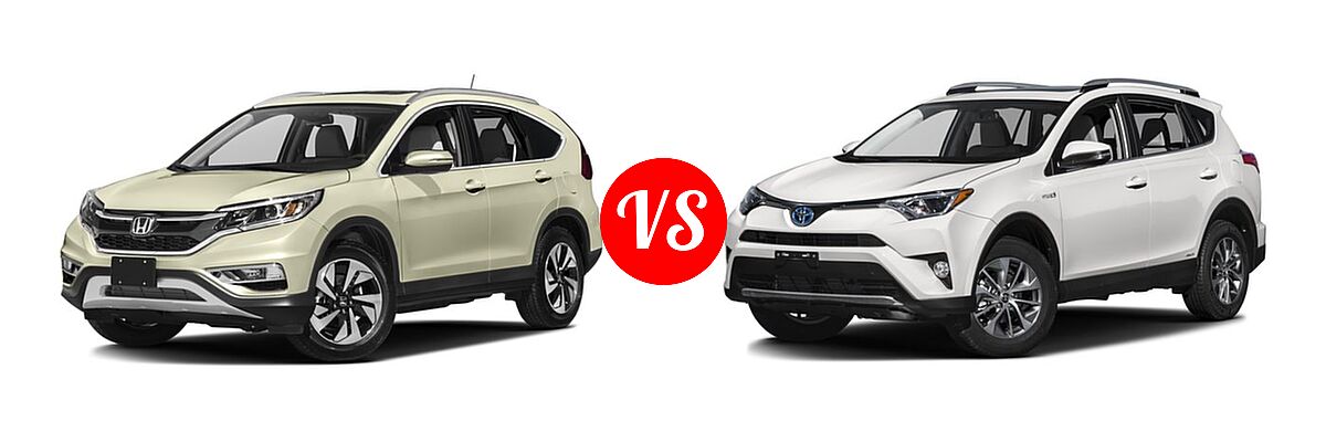 2016 Honda CR-V SUV Touring vs. 2016 Toyota RAV4 Hybrid SUV Limited / XLE - Front Left Comparison