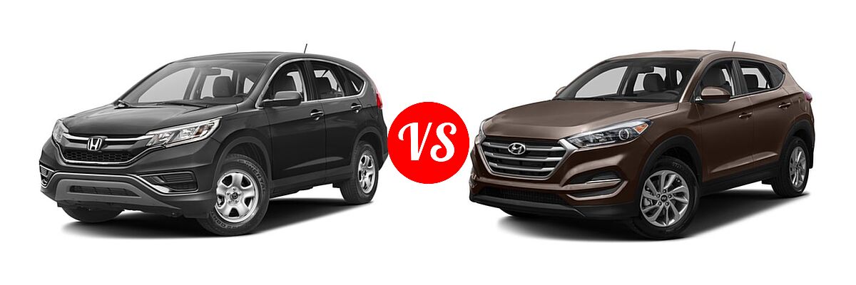 2016 Honda CR-V SUV LX vs. 2016 Hyundai Tucson SUV Eco / SE / Sport - Front Left Comparison