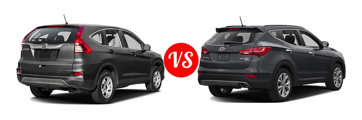 2016 Honda CR-V SUV LX vs. 2016 Hyundai Santa Fe Sport SUV FWD 4dr 2.0T - Rear Right Comparison