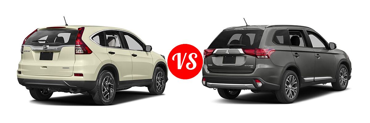 2016 Honda CR-V SUV SE vs. 2016 Mitsubishi Outlander SUV SEL - Rear Right Comparison