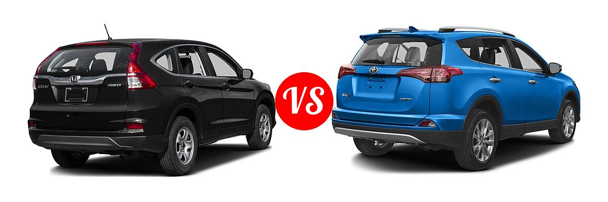 2016 Honda CR-V SUV LX vs. 2016 Toyota RAV4 SUV Limited - Rear Right Comparison