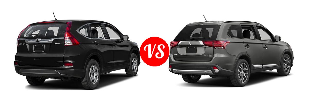 2016 Honda CR-V SUV LX vs. 2016 Mitsubishi Outlander SUV SEL - Rear Right Comparison
