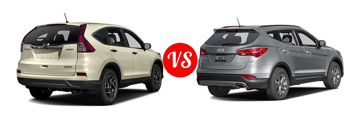 2016 Honda CR-V SUV SE vs. 2016 Hyundai Santa Fe Sport SUV AWD 4dr 2.4 - Rear Right Comparison