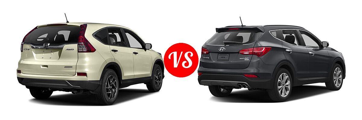 2016 Honda CR-V SUV SE vs. 2016 Hyundai Santa Fe Sport SUV FWD 4dr 2.0T - Rear Right Comparison
