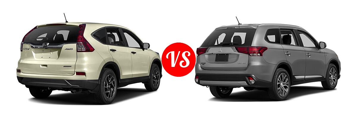 2016 Honda CR-V SUV SE vs. 2016 Mitsubishi Outlander SUV ES / SE - Rear Right Comparison