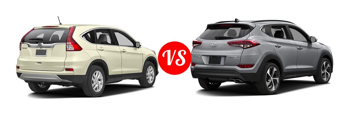 2016 Honda CR-V SUV EX vs. 2016 Hyundai Tucson SUV Limited - Rear Right Comparison