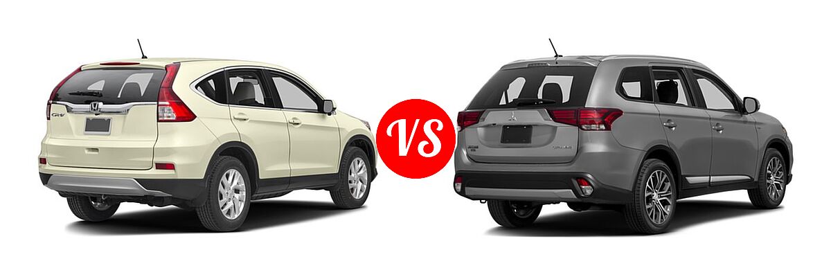 2016 Honda CR-V SUV EX vs. 2016 Mitsubishi Outlander SUV ES / SE - Rear Right Comparison