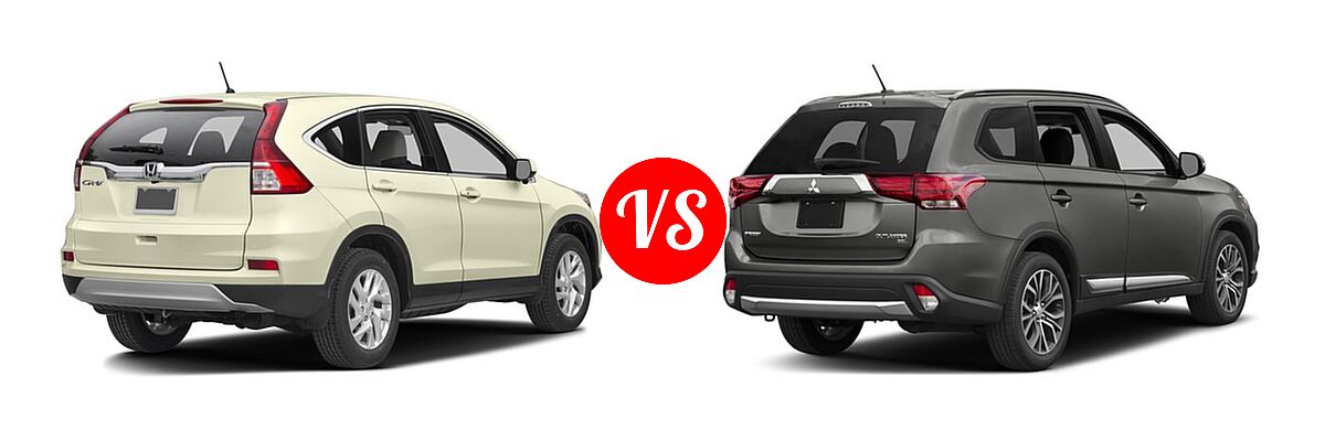 2016 Honda CR-V SUV EX vs. 2016 Mitsubishi Outlander SUV SEL - Rear Right Comparison