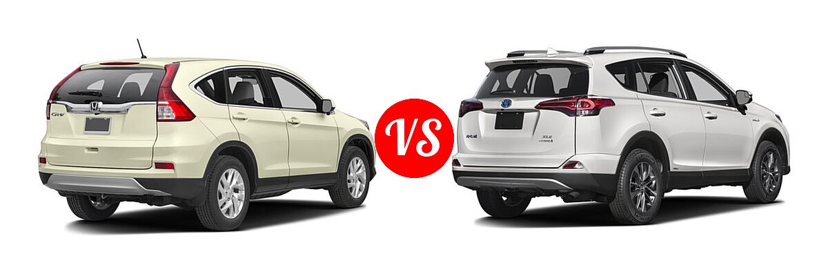 2016 Honda CR-V SUV EX vs. 2016 Toyota RAV4 Hybrid SUV Limited / XLE - Rear Right Comparison