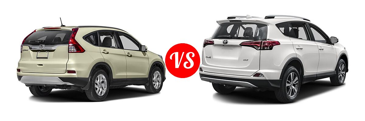 2016 Honda CR-V SUV EX-L vs. 2016 Toyota RAV4 SUV XLE - Rear Right Comparison