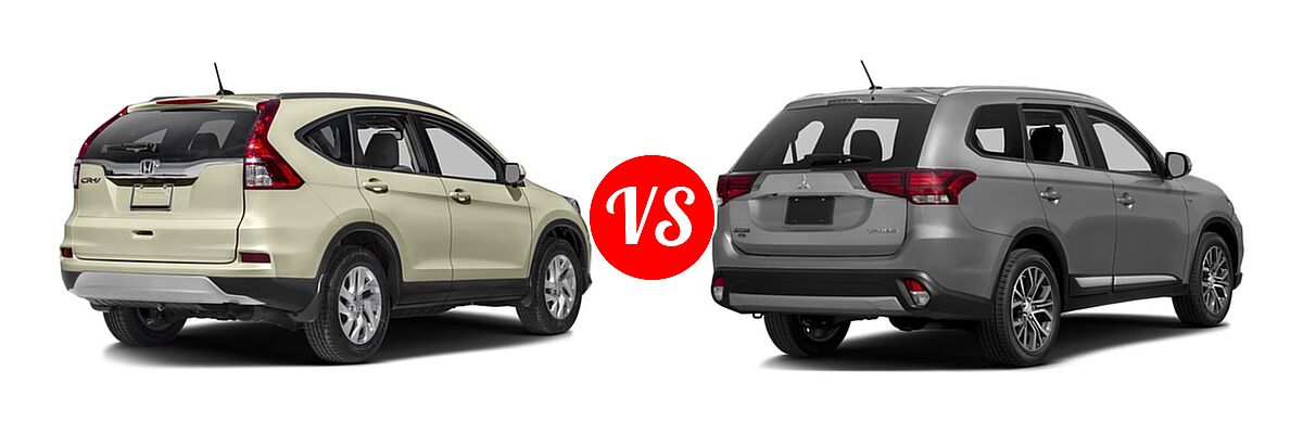 2016 Honda CR-V SUV EX-L vs. 2016 Mitsubishi Outlander SUV ES / SE - Rear Right Comparison