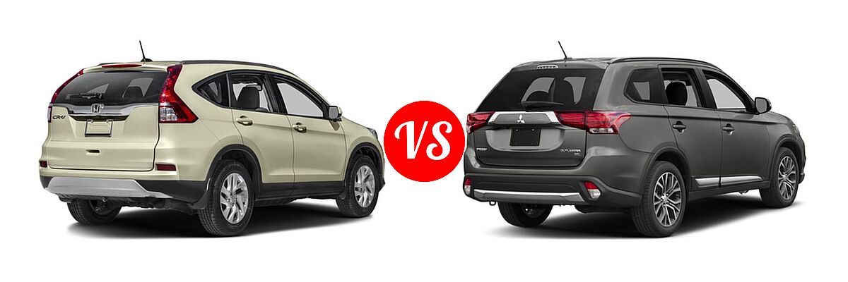 2016 Honda CR-V SUV EX-L vs. 2016 Mitsubishi Outlander SUV SEL - Rear Right Comparison