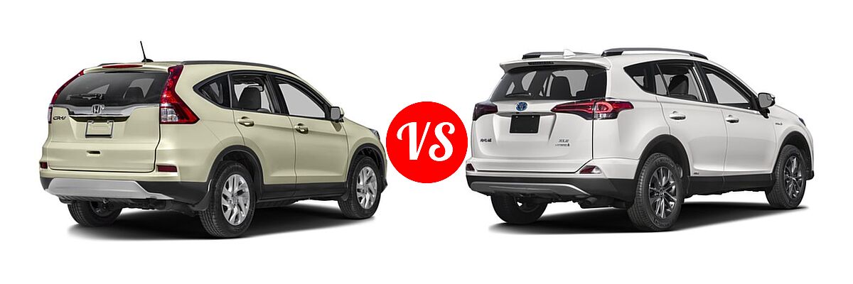 2016 Honda CR-V SUV EX-L vs. 2016 Toyota RAV4 Hybrid SUV Limited / XLE - Rear Right Comparison