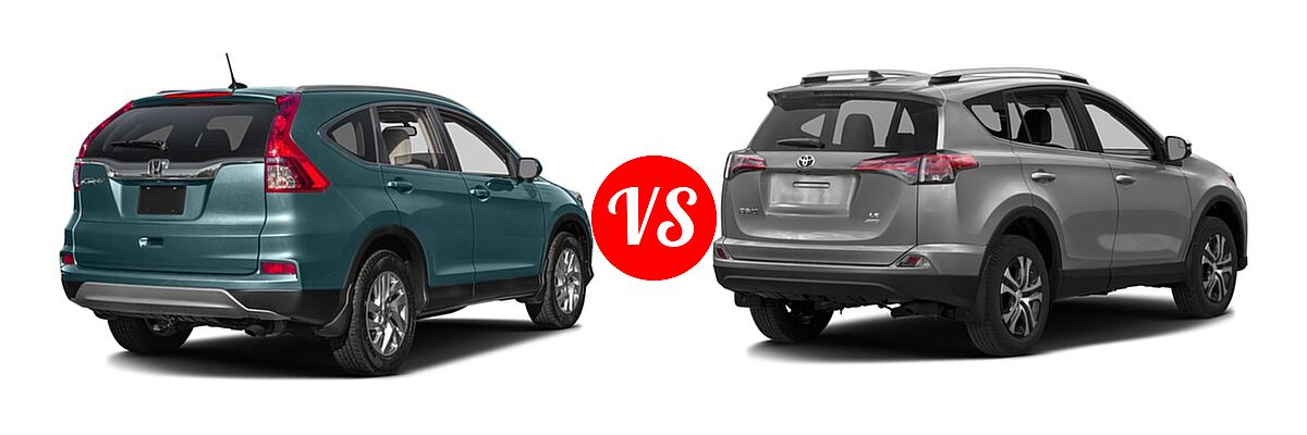 2016 Honda CR-V SUV EX-L vs. 2016 Toyota RAV4 SUV LE - Rear Right Comparison
