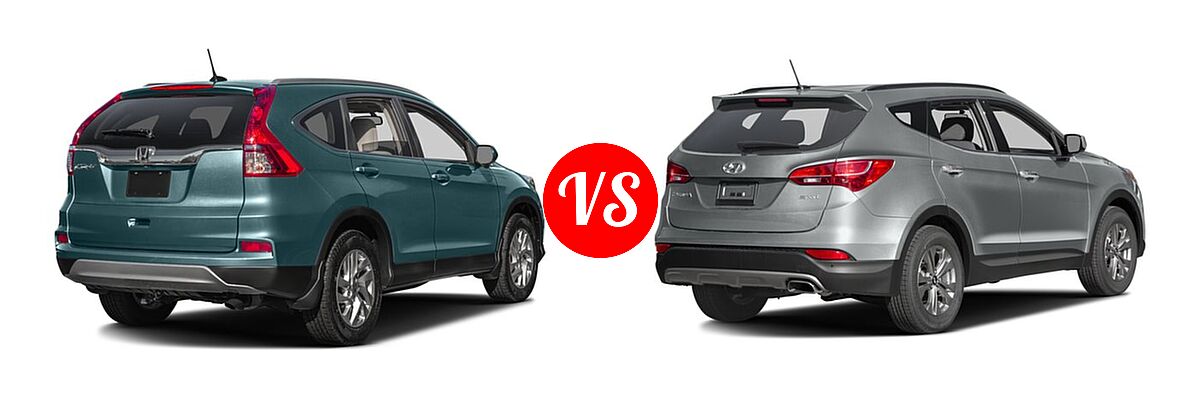 2016 Honda CR-V SUV EX-L vs. 2016 Hyundai Santa Fe Sport SUV AWD 4dr 2.4 - Rear Right Comparison