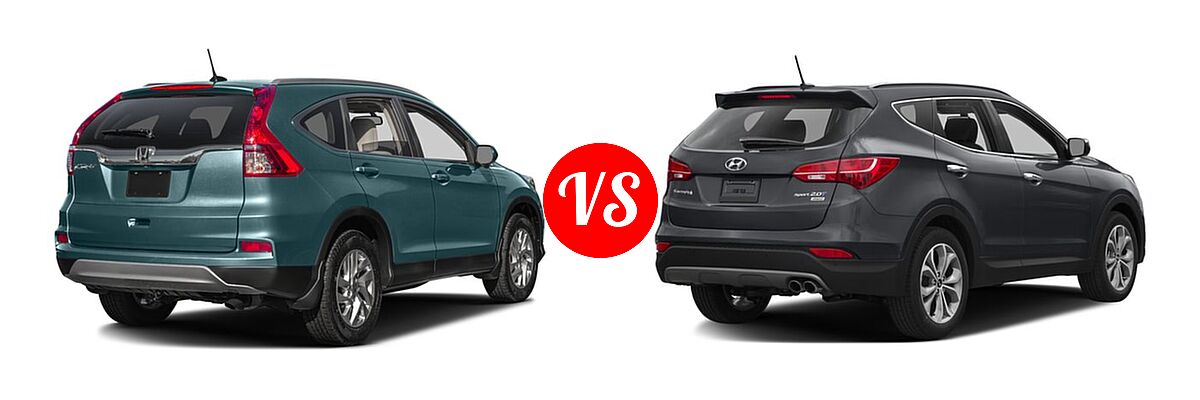 2016 Honda CR-V SUV EX-L vs. 2016 Hyundai Santa Fe Sport SUV FWD 4dr 2.0T - Rear Right Comparison