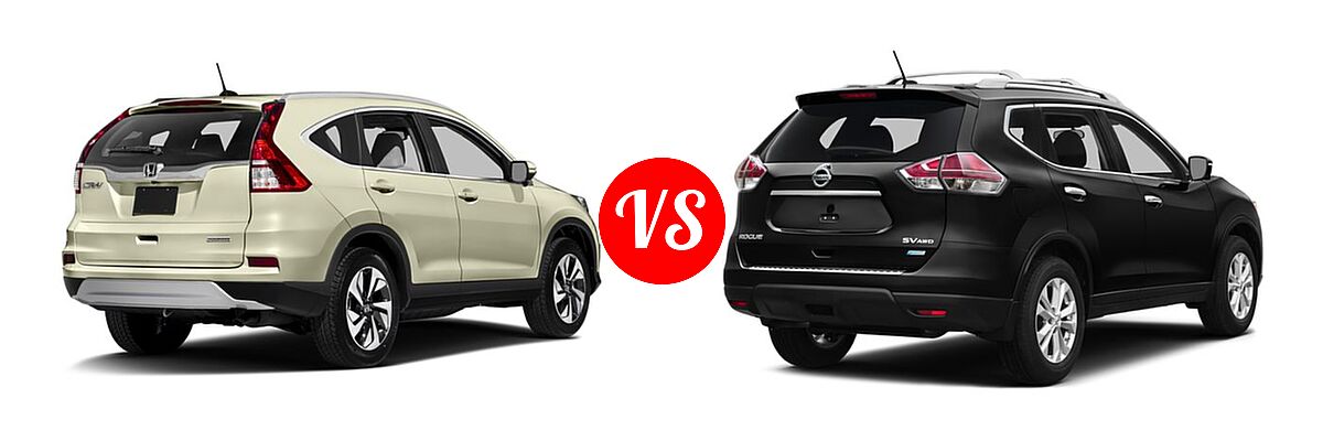 2016 Honda CR-V SUV Touring vs. 2016 Nissan Rogue SUV S / SV - Rear Right Comparison