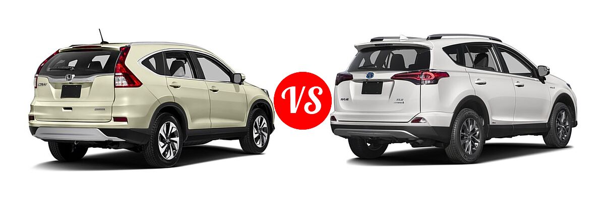2016 Honda CR-V SUV Touring vs. 2016 Toyota RAV4 Hybrid SUV Limited / XLE - Rear Right Comparison