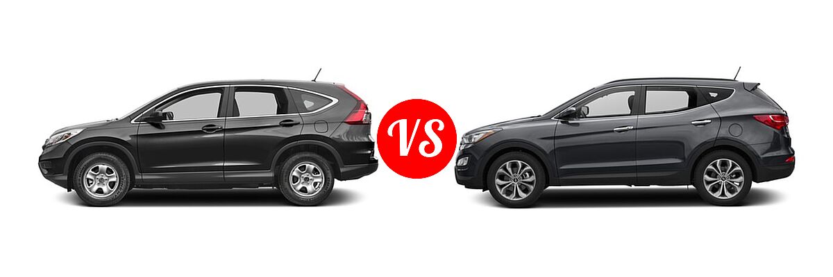 2016 Honda CR-V SUV LX vs. 2016 Hyundai Santa Fe Sport SUV FWD 4dr 2.0T - Side Comparison