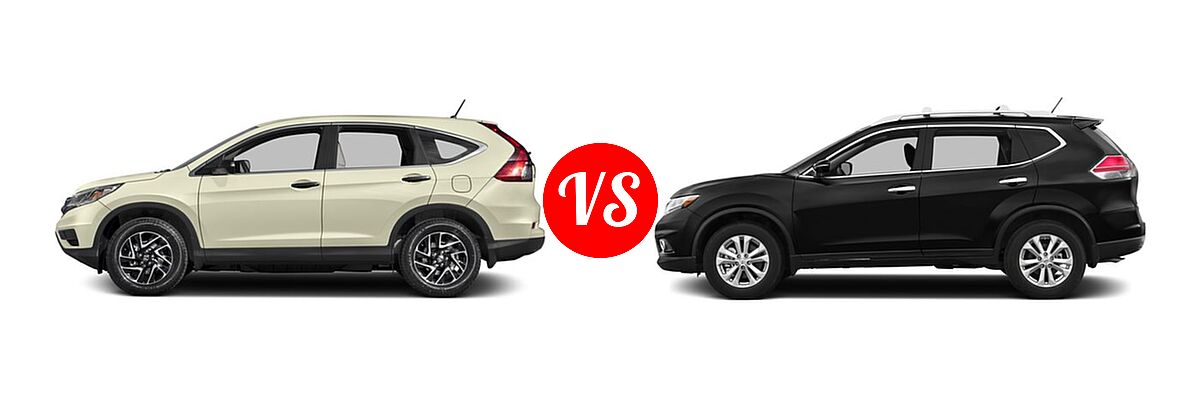 2016 Honda CR-V SUV SE vs. 2016 Nissan Rogue SUV S / SV - Side Comparison