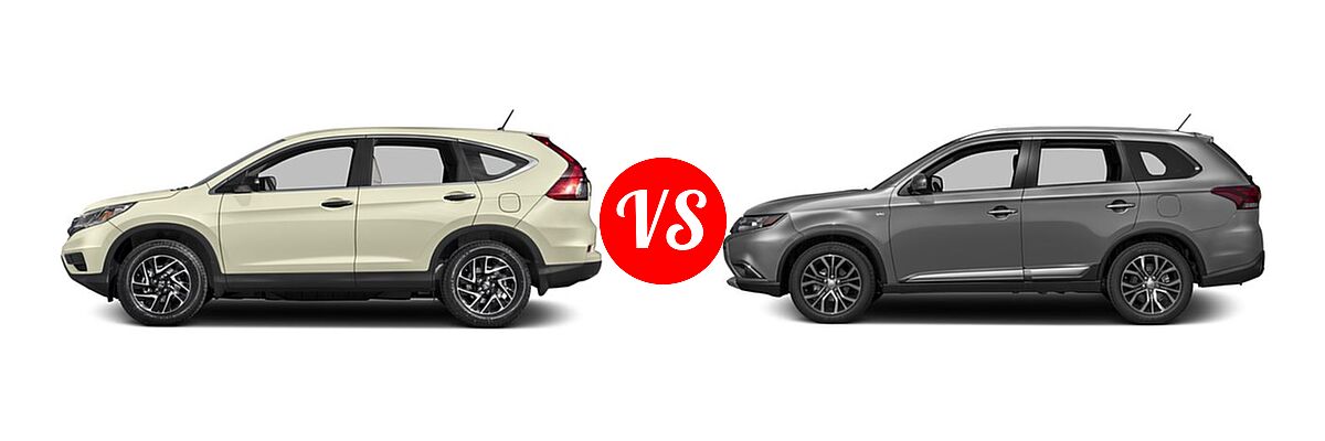 2016 Honda CR-V SUV SE vs. 2016 Mitsubishi Outlander SUV ES / SE - Side Comparison