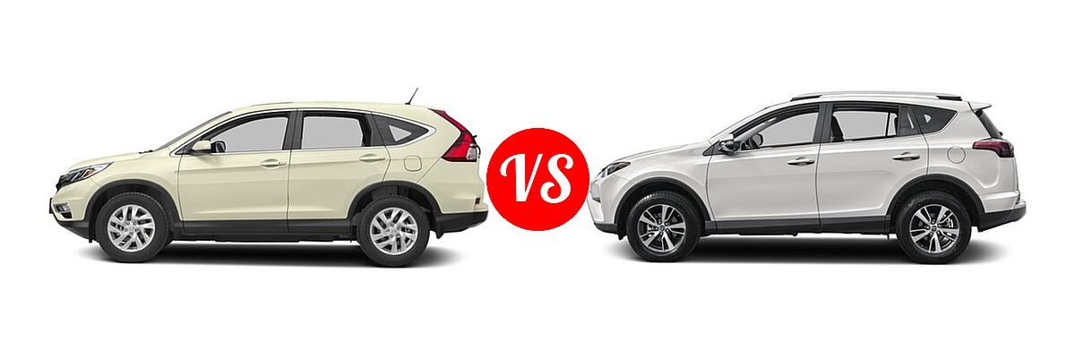 2016 Honda CR-V SUV EX vs. 2016 Toyota RAV4 SUV XLE - Side Comparison