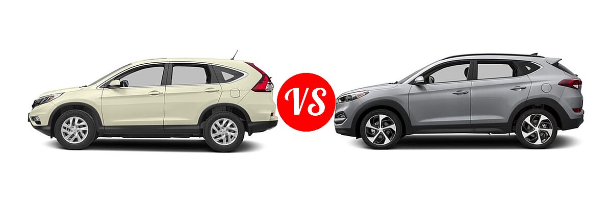 2016 Honda CR-V SUV EX vs. 2016 Hyundai Tucson SUV Limited - Side Comparison