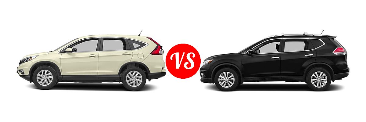 2016 Honda CR-V SUV EX vs. 2016 Nissan Rogue SUV S / SV - Side Comparison