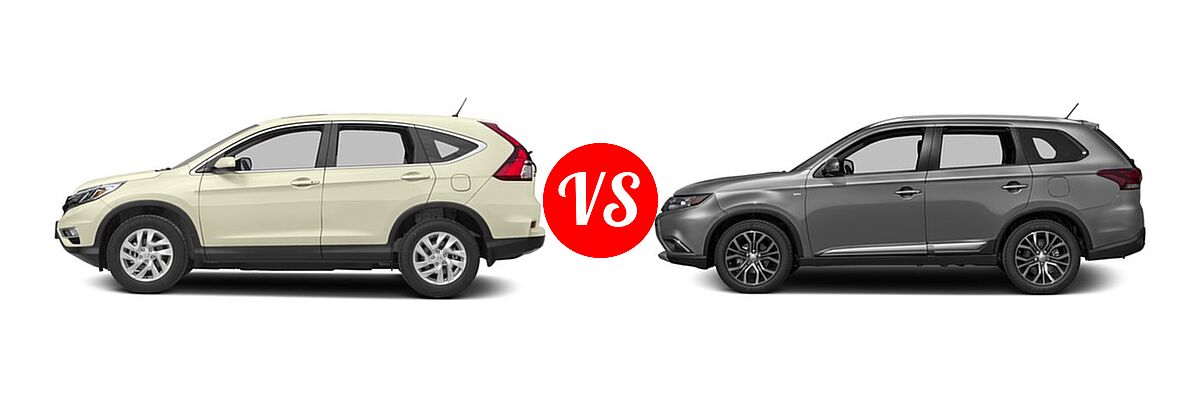 2016 Honda CR-V SUV EX vs. 2016 Mitsubishi Outlander SUV ES / SE - Side Comparison