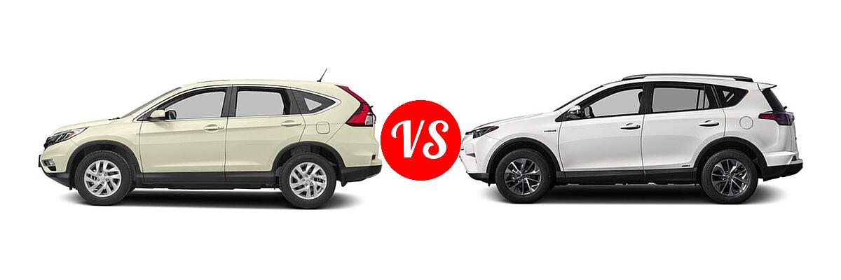 2016 Honda CR-V SUV EX vs. 2016 Toyota RAV4 Hybrid SUV Limited / XLE - Side Comparison