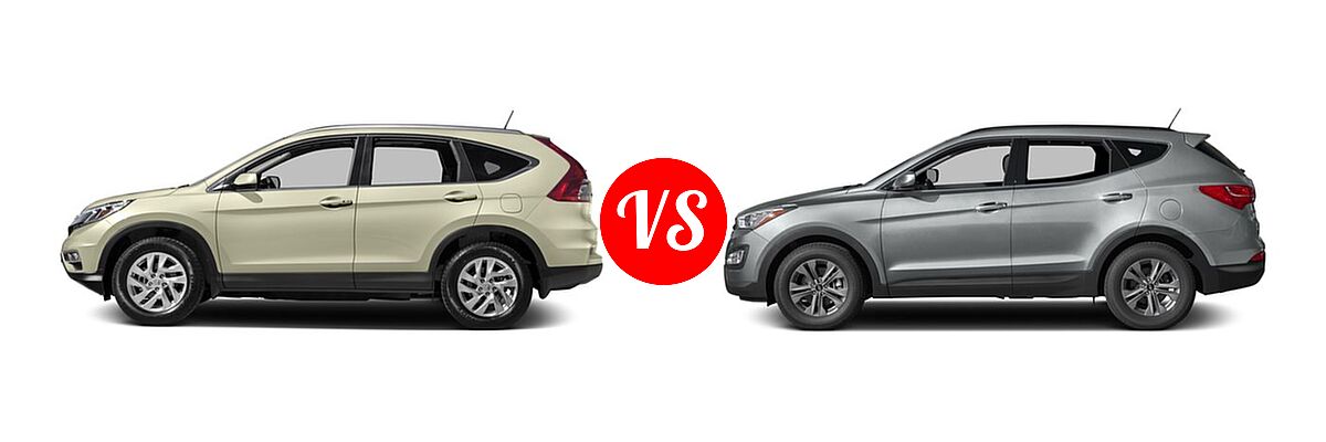 2016 Honda CR-V SUV EX-L vs. 2016 Hyundai Santa Fe Sport SUV AWD 4dr 2.4 - Side Comparison