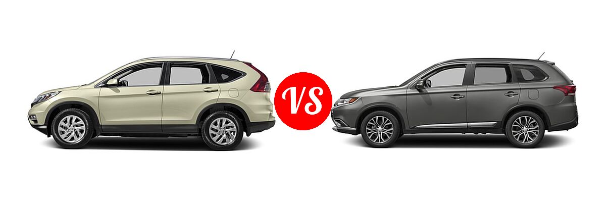 2016 Honda CR-V SUV EX-L vs. 2016 Mitsubishi Outlander SUV SEL - Side Comparison