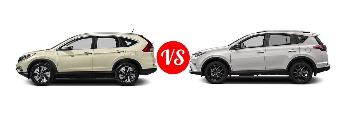 2016 Honda CR-V SUV Touring vs. 2016 Toyota RAV4 SUV SE - Side Comparison