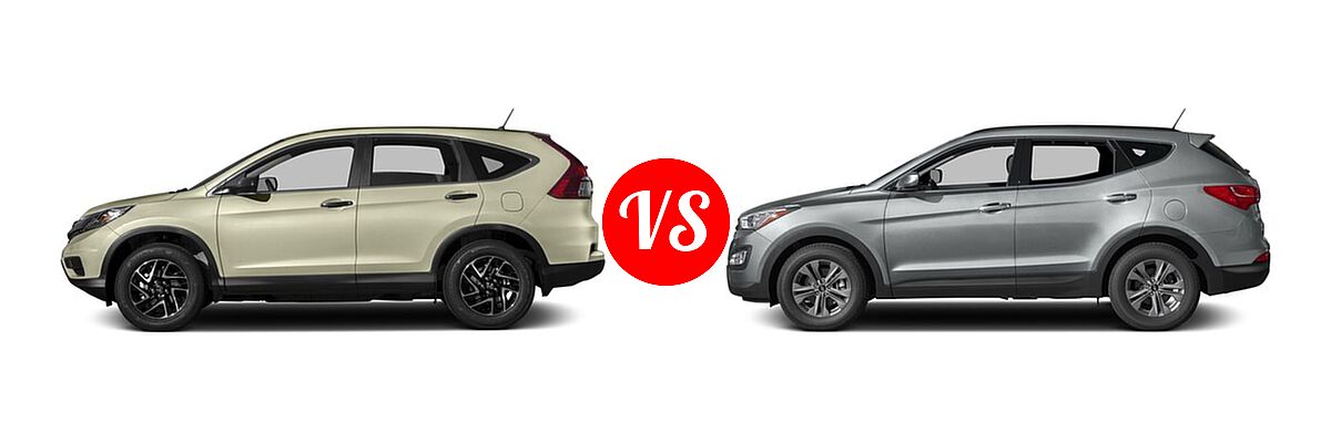 2016 Honda CR-V SUV SE vs. 2016 Hyundai Santa Fe Sport SUV AWD 4dr 2.4 - Side Comparison