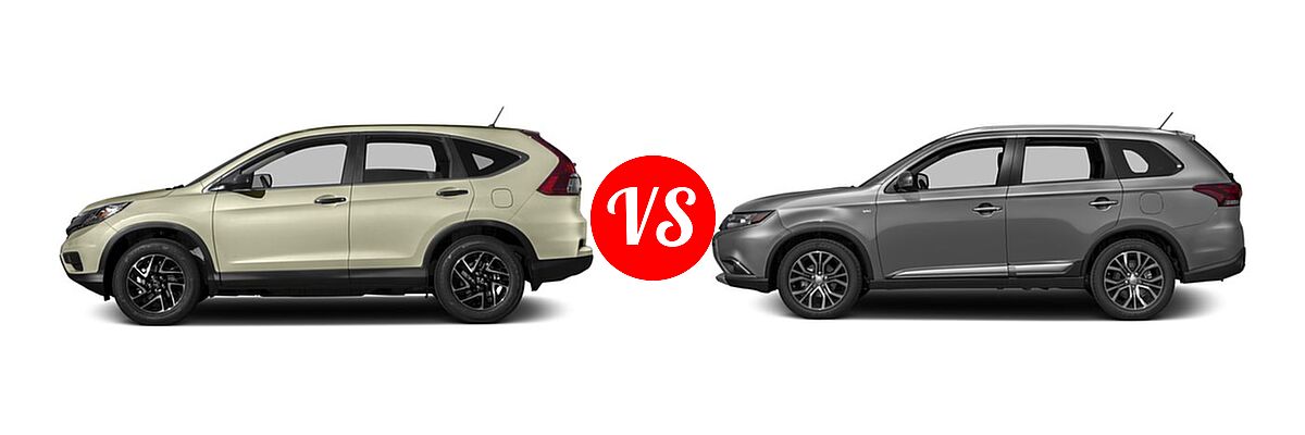2016 Honda CR-V SUV SE vs. 2016 Mitsubishi Outlander SUV ES / SE - Side Comparison