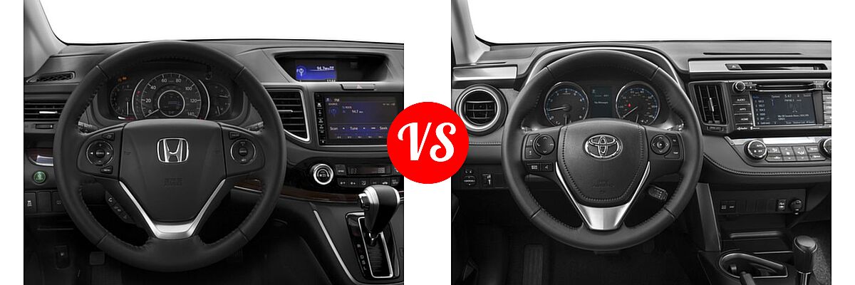 2016 Honda CR-V SUV EX-L vs. 2016 Toyota RAV4 SUV XLE - Dashboard Comparison