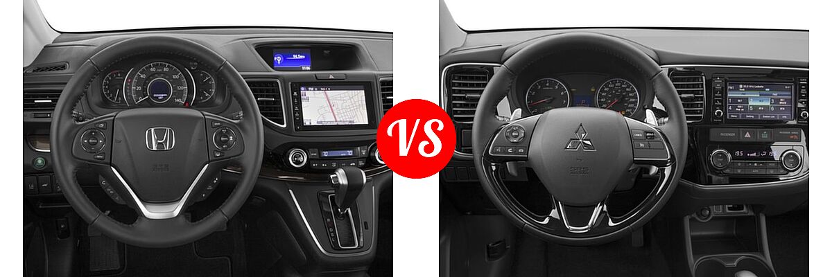 2016 Honda CR-V SUV Touring vs. 2016 Mitsubishi Outlander SUV ES / SE - Dashboard Comparison