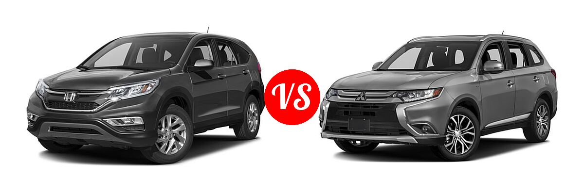 2016 Honda CR-V SUV EX vs. 2016 Mitsubishi Outlander SUV ES / SE - Front Left Comparison