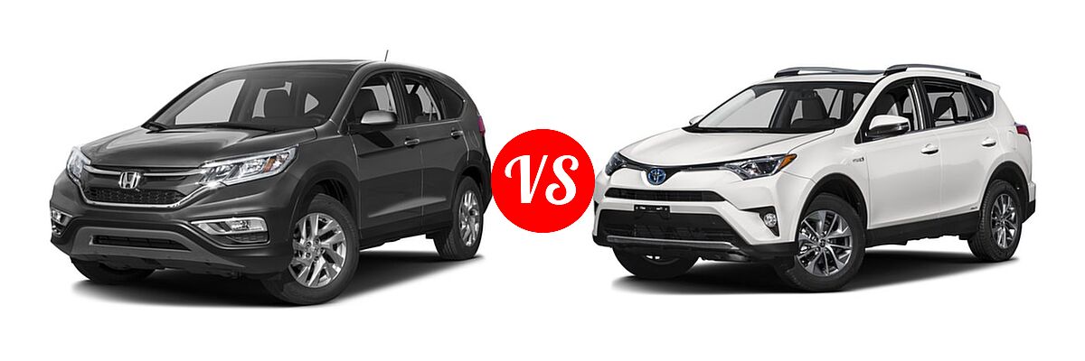 2016 Honda CR-V SUV EX vs. 2016 Toyota RAV4 Hybrid SUV Limited / XLE - Front Left Comparison